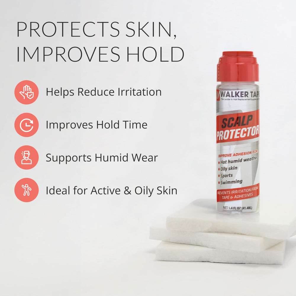 Walker Tape skin-safe barrier protects the scalp under wig tape.