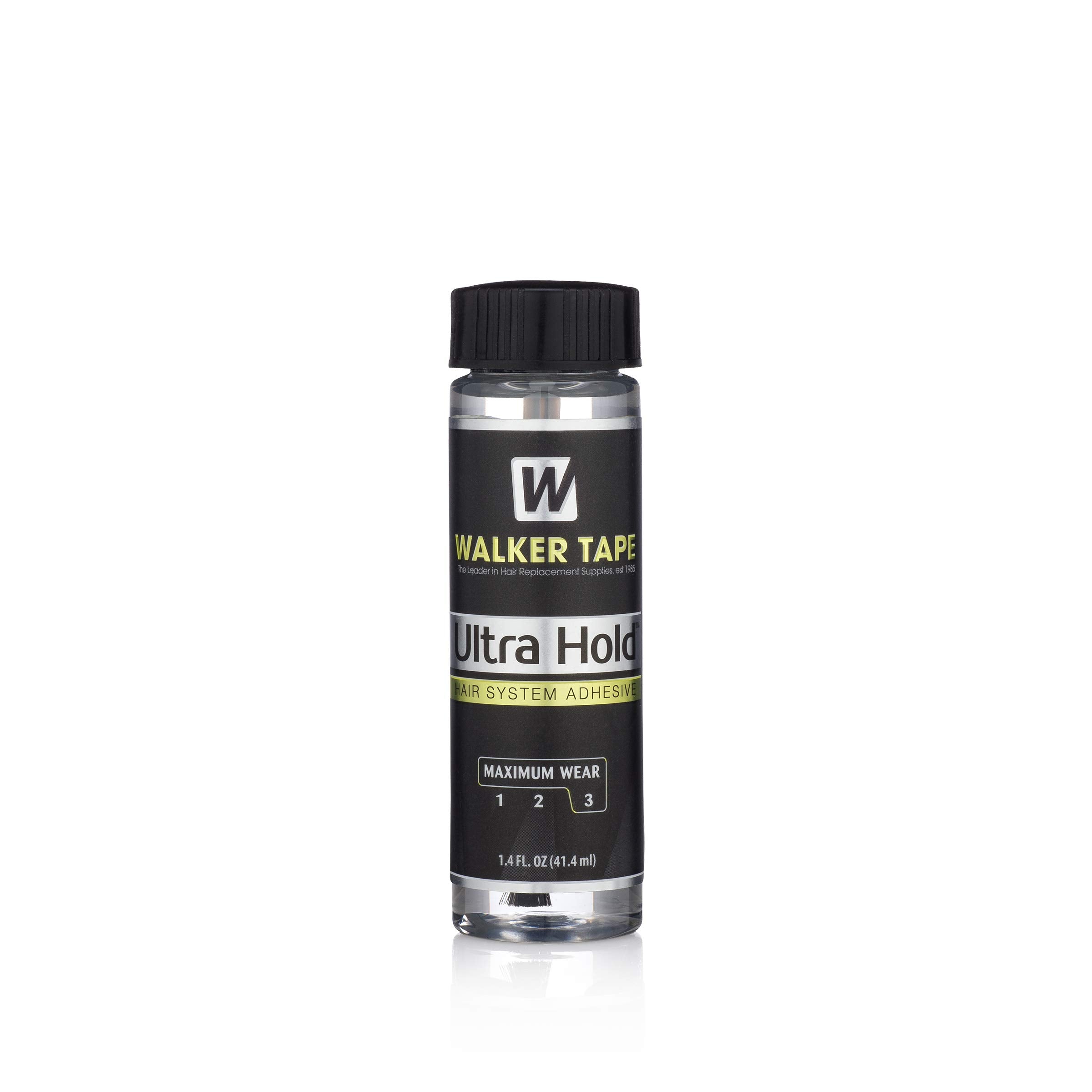 Walker Tape Ultra Hold adhesive bottle application for a waterproof, long-lasting bond on lace wigs.