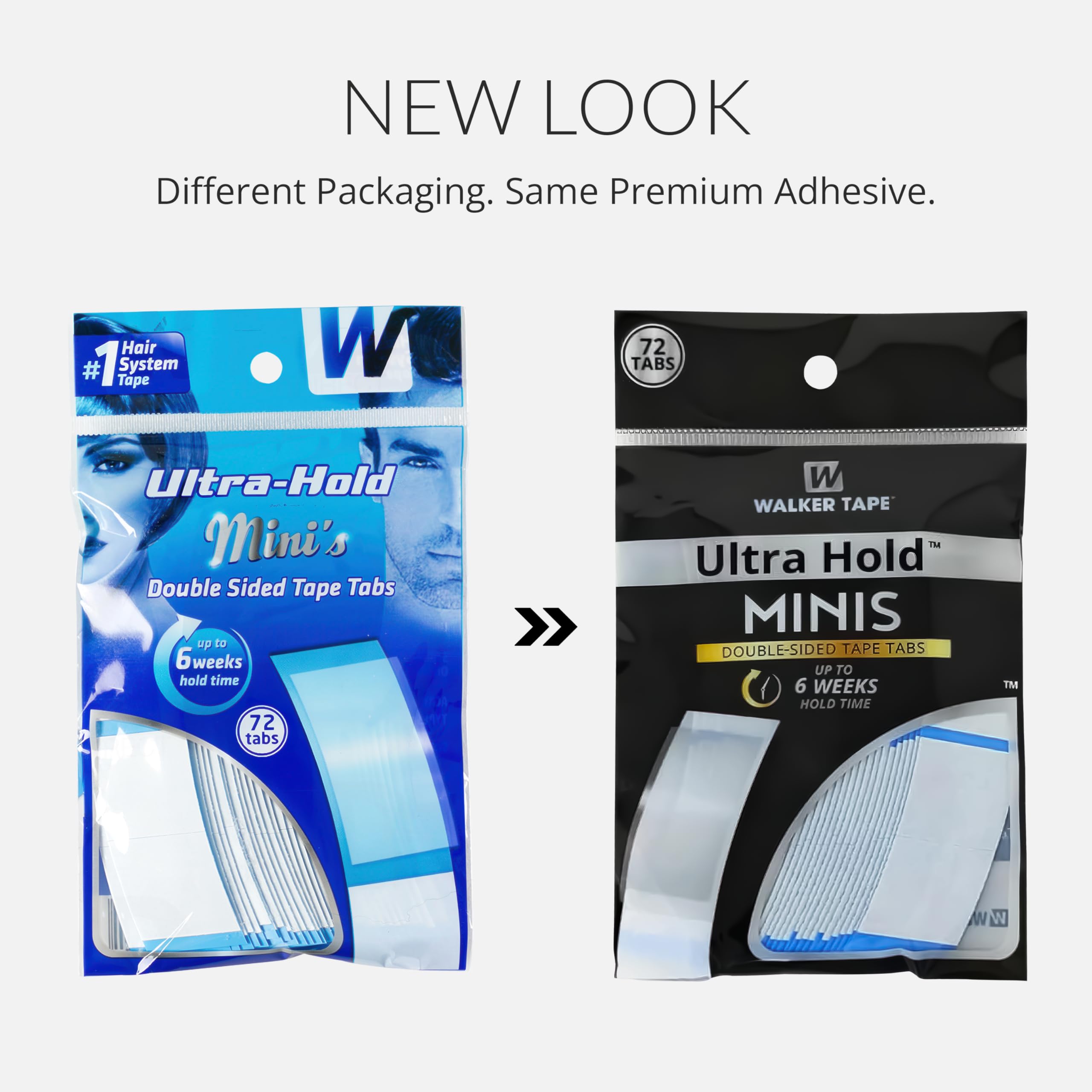 Walker Tape Ultra Hold Mini Tabs placed along hairline for precision