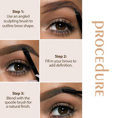 WanTuoluo closeup swatches three-tones for brow depth