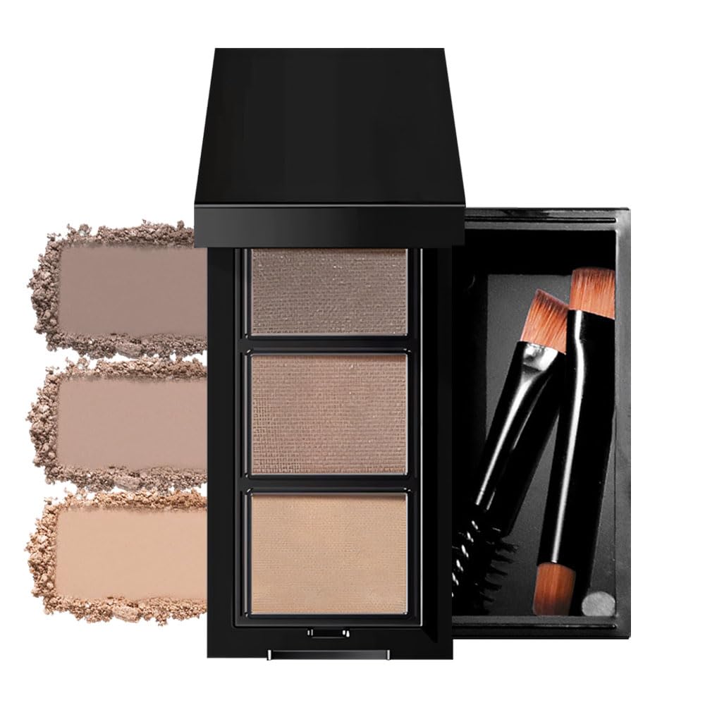 WanTuoluo light medium brown eyebrow powder kit with brush for natural brows