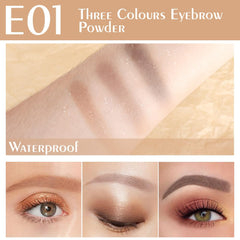 WanTuoluo brow powder palette showing dual-tone shades for softness