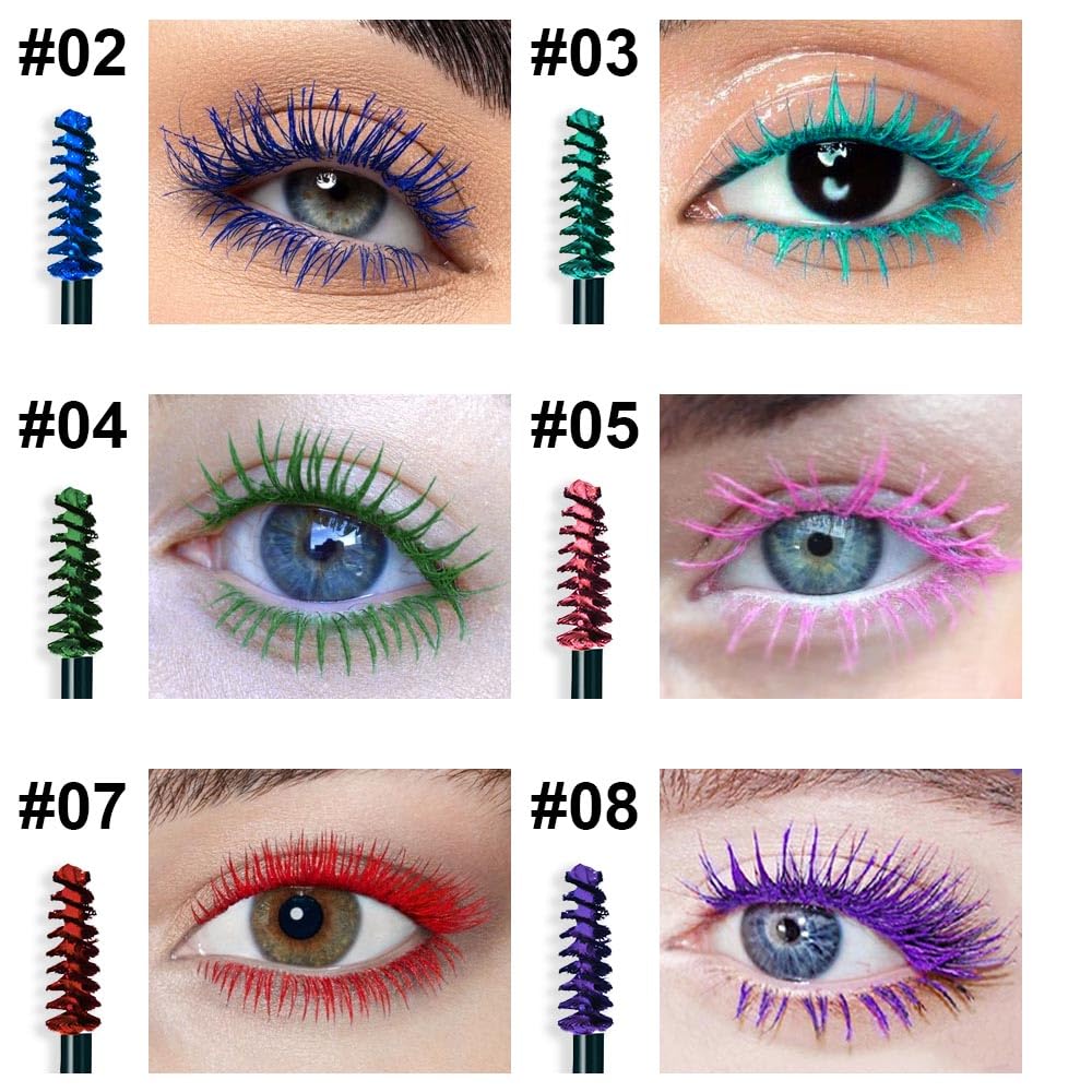 WanTuoluo Mascara Colorido: aplicador eficiente para aplicacion suave y rapida.
