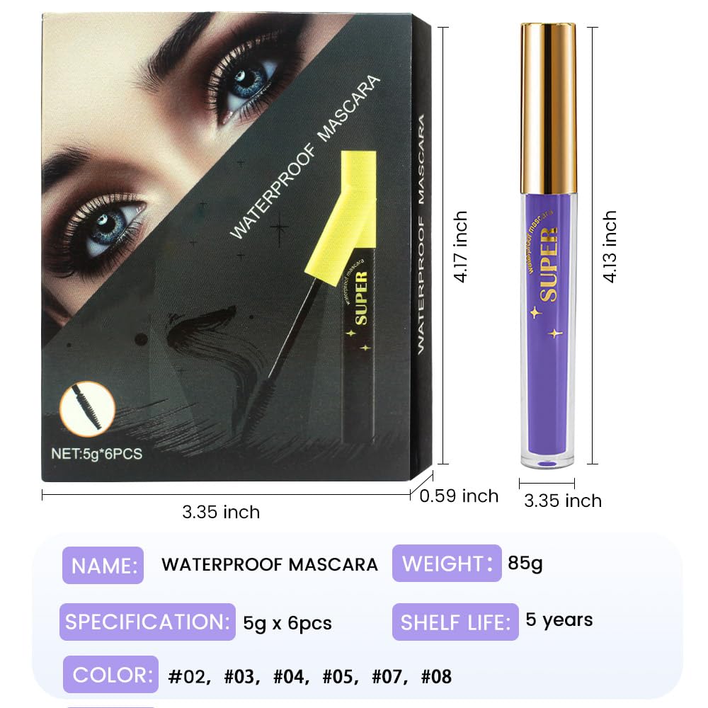 WanTuoluo Mascara Colorido: prueba de agua para uso durante todo el dia.