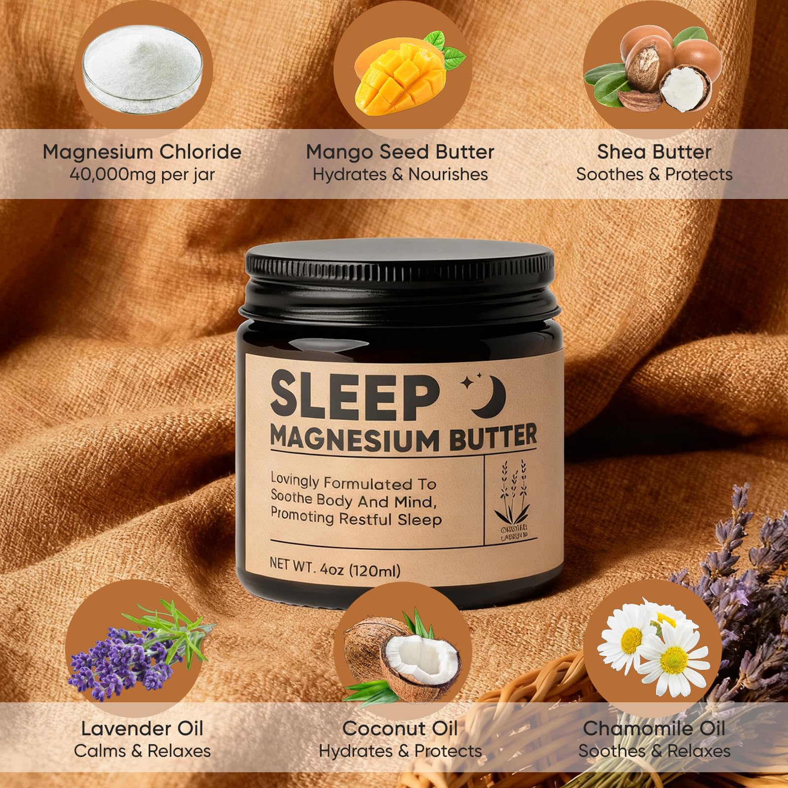 Wanciment Butter for Sleep applied to legs to soothe muscles