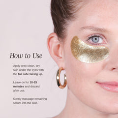 Wander Beauty Baggage Claim under-eye patch on eye demonstrates secure fit.