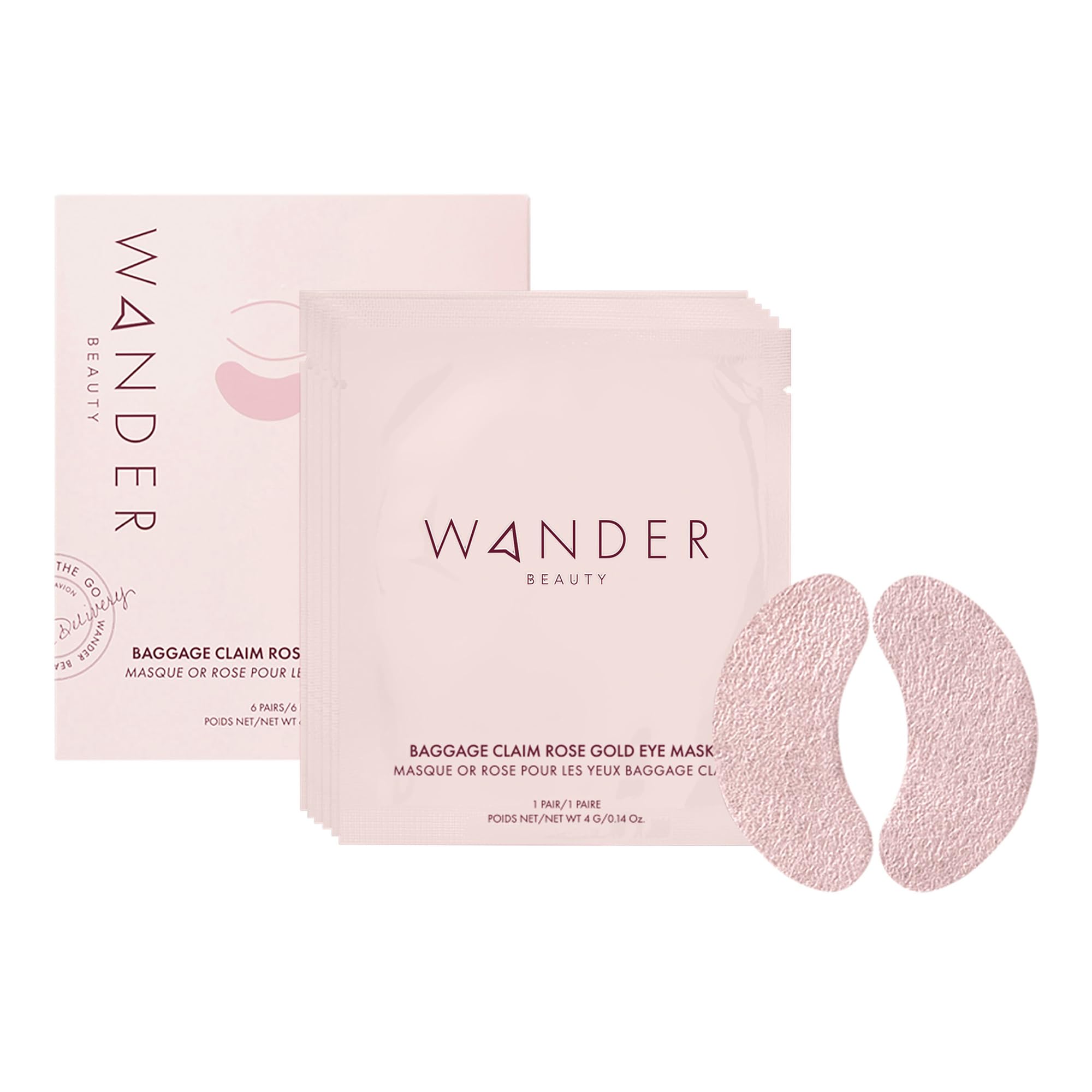 Wander Beauty Baggage Claim rose-gold foil patch brightening under-eye area and hydrating