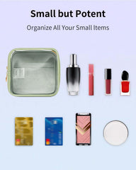 Wandering Nature gold zipper makeup bag adds a touch of elegance.