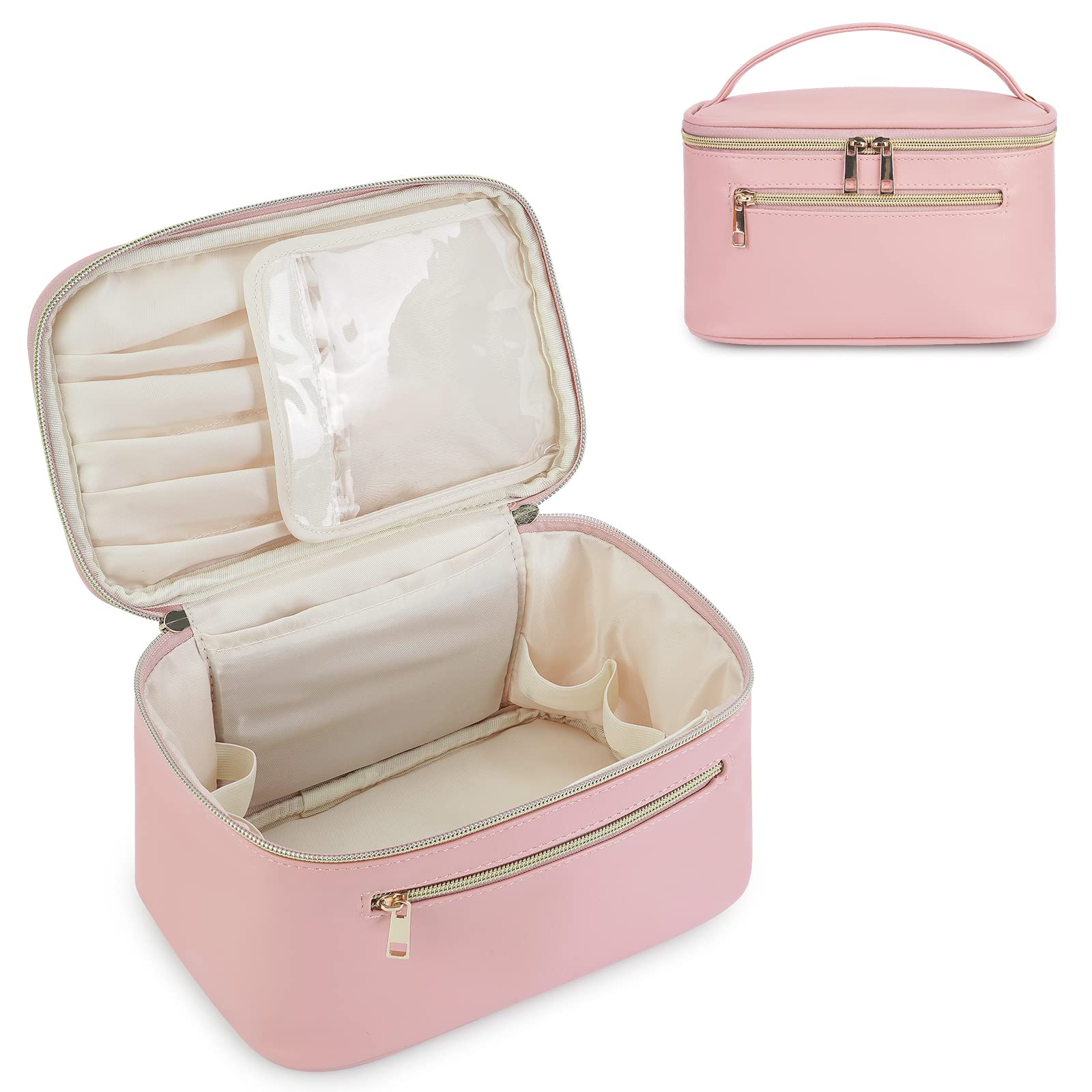 Wandering Nature makeup bag front view shows travel-ready design.
