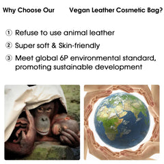 Wandering Nature makeup bag interior-organization shows spacious main compartment for cosmetics and skincare on trips.