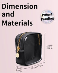 Wandering Nature clear makeup bag mini size fits lipstick and cards for travel.