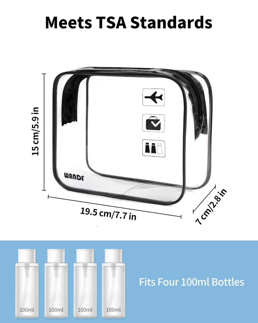 WANDF leakproof seams prevent spills from damaging clothes during travel.