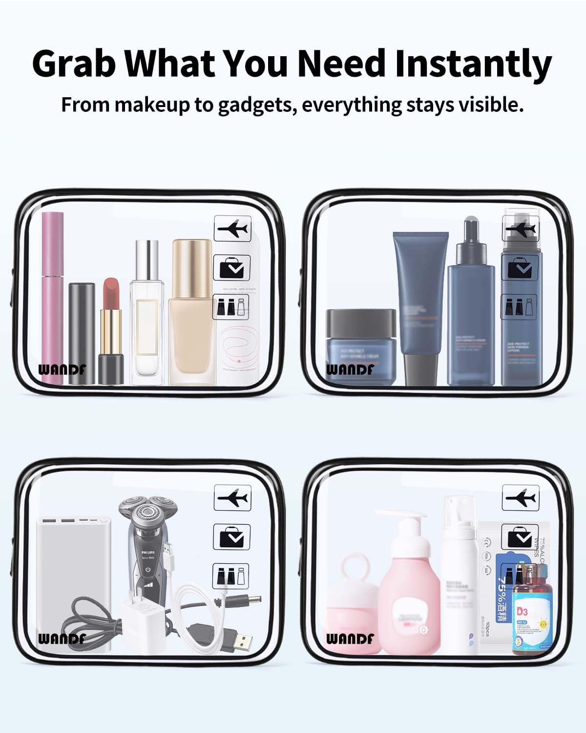 WANDF multi-pack value suits business trips, vacations, and gym use.