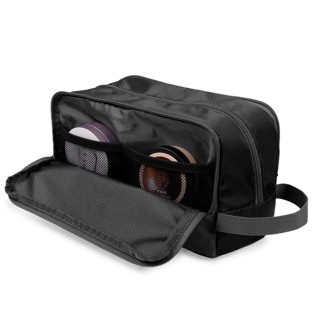 WANDF toiletry bag front-pocket offers extra storage on the go