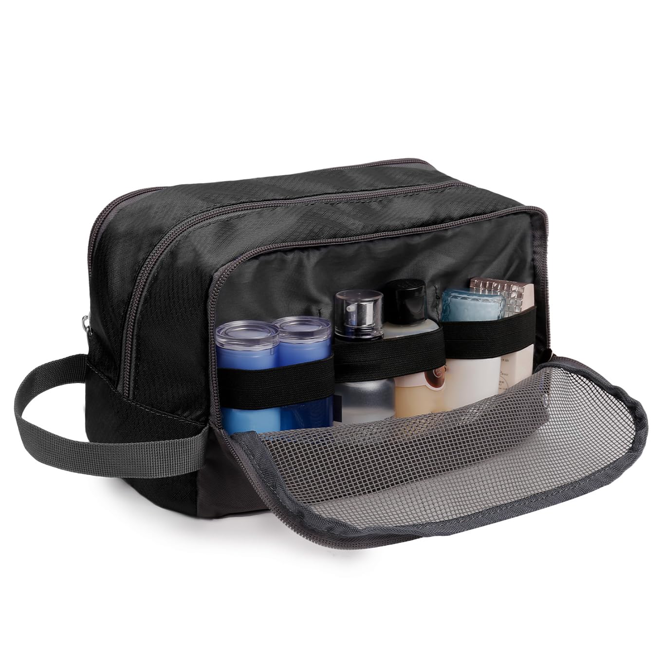 WANDF toiletry bag multi-use-travel-case adapts as shaving kit or makeup pouch