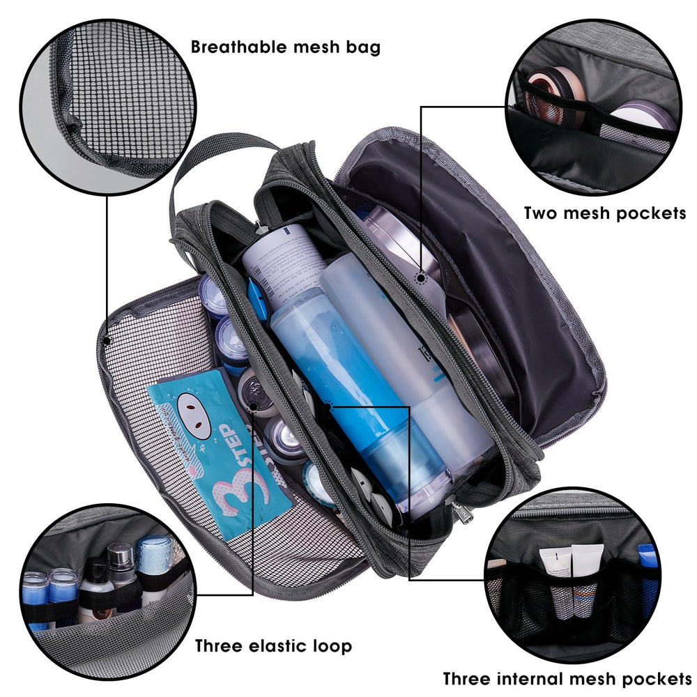 WANDF toiletry bag top view shows compact, space-saving design for packing efficiency.