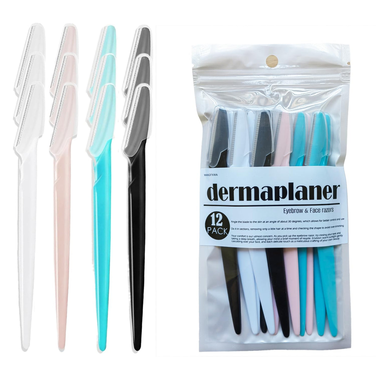 WANGFXWA DermaPlane Razor in black for precise brow shaping and gentle exfoliation.