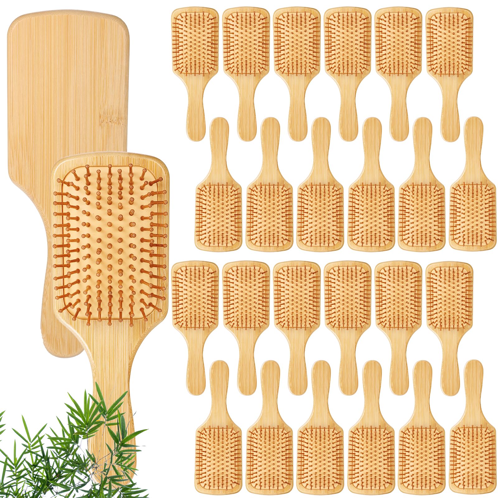 Wanmu bamboo hair brush set packaging shows eco-friendly design for gifting.