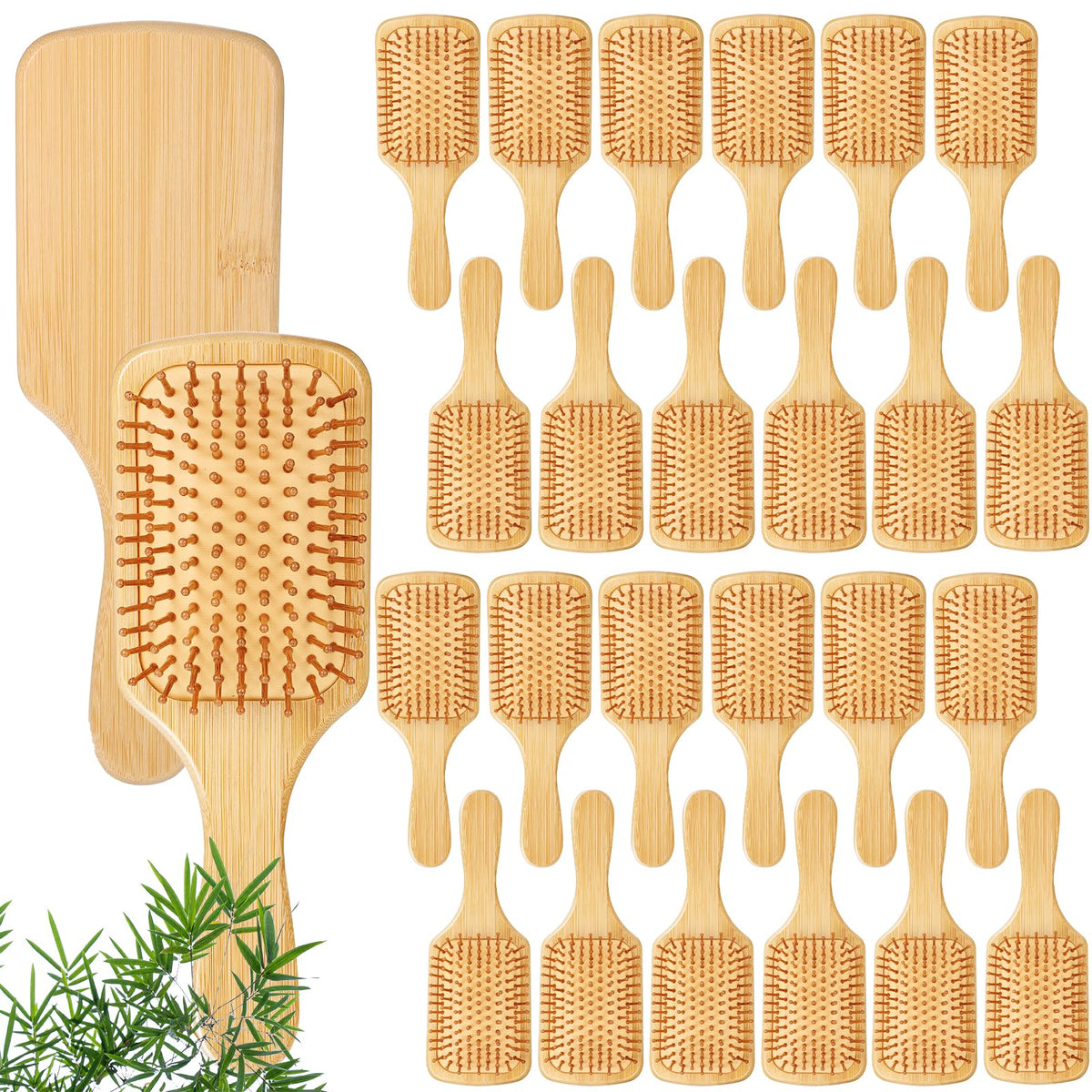 Wanmu bamboo hair brush set packaging shows eco-friendly design for gifting.