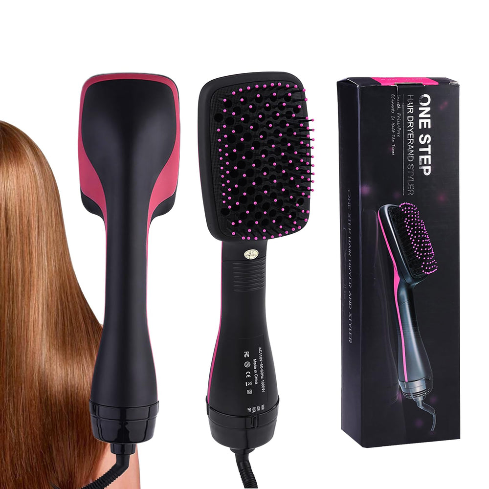 WANZQPY 2-in-1 hair dryer brush front view for quick, efficient styling