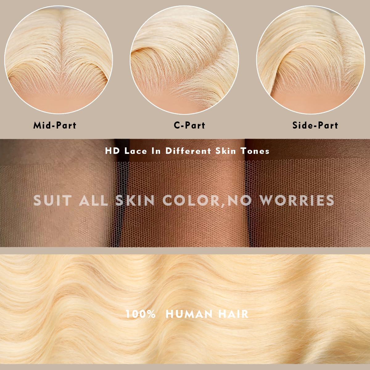 WAQI 200-density swiss-lace front wig provides fullness and breathability.