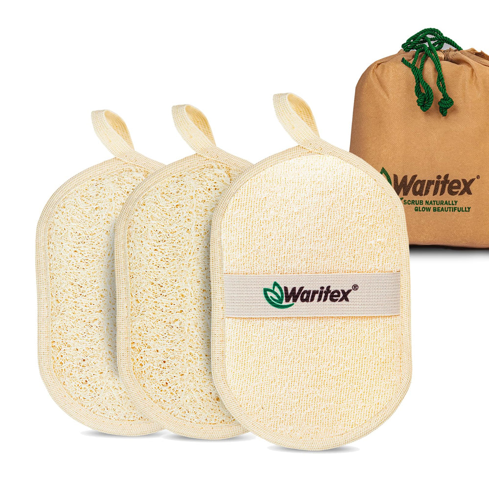 WARITEX lufa egipcia natural con correa de mano para exfoliar rostro y cuerpo
