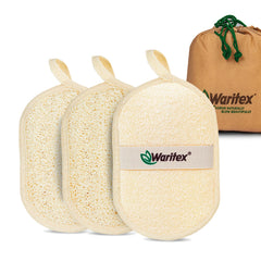 WARITEX lufa egipcia natural con correa de mano para exfoliar rostro y cuerpo