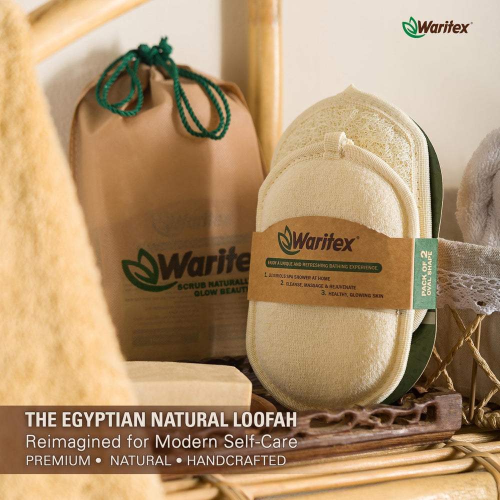 WARITEX lufa egipcia natural con diseño ovalado adaptable al cuerpo