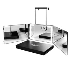 Warive Self Find-3 Way Mirror with ring light for precise at-home haircuts