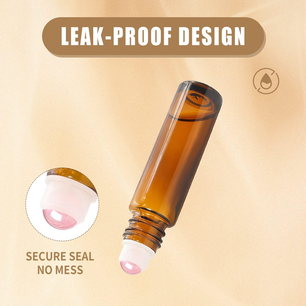 Warmify rose quartz glass roll-ons with leak-proof caps for travel