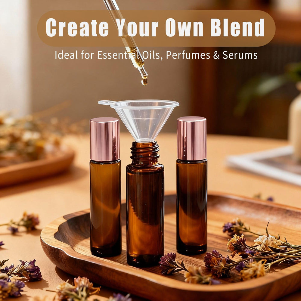 Warmify rose quartz roller bottles help distribute oils evenly and stylishly