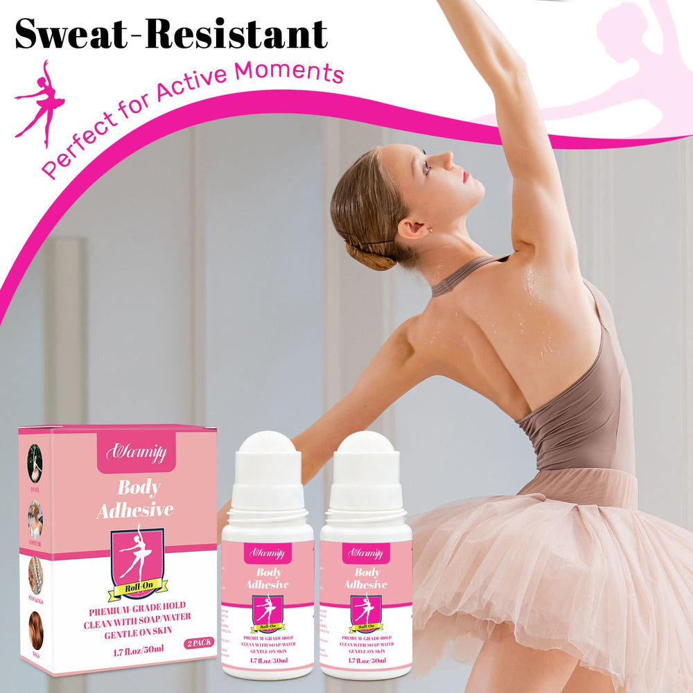 Warmify sweat-resistant formula keeps fabrics in place.