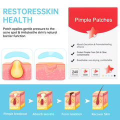 Parche estrella Waspot 12mm, hidrocoloide suave para brotes pequeños