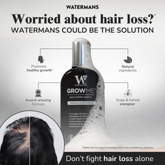 Watermans Grow Me conditioner bottle for thicker-looking hair and smoother manageability