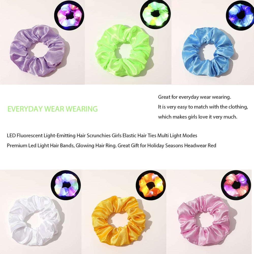 watetty led scrunchies blanco para look suave con luz
