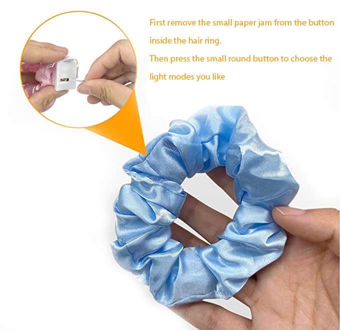 watetty led scrunchies rosa para looks divertidos y brillantes