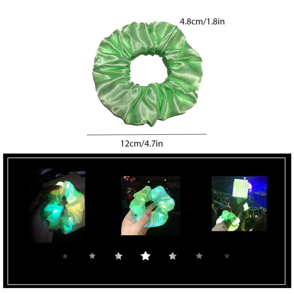 watetty led scrunchies verde para peinados luminosos