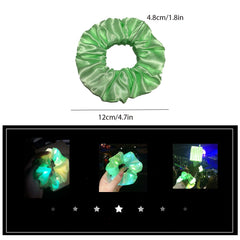 watetty led scrunchies verde para peinados luminosos