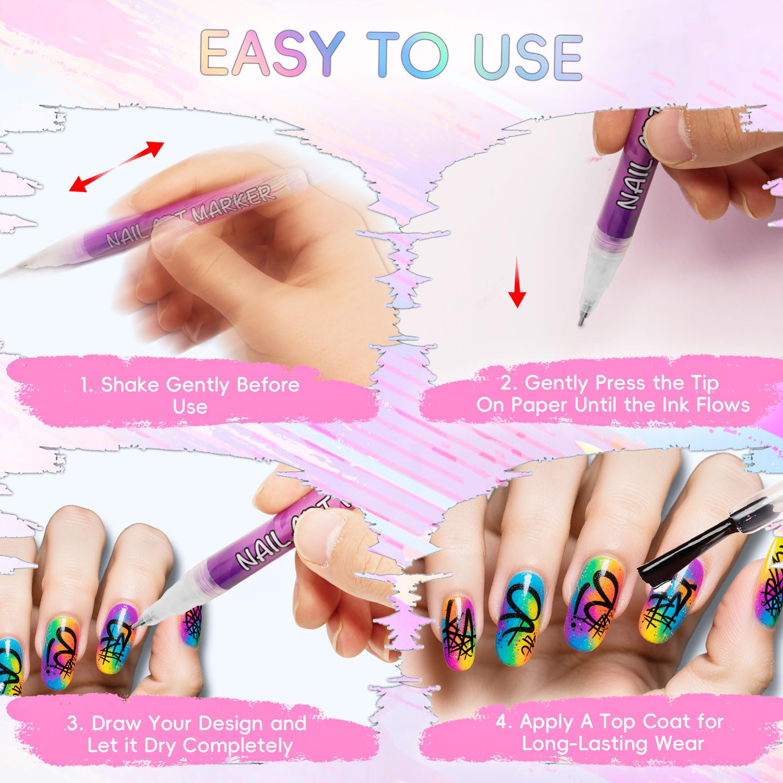 Watofun clean edges and long-lasting color in nail art designs