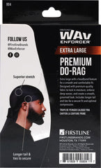 WavEnforcer Premium Do-Rag Negro: banda extragrande para proteger contornos y líneas.