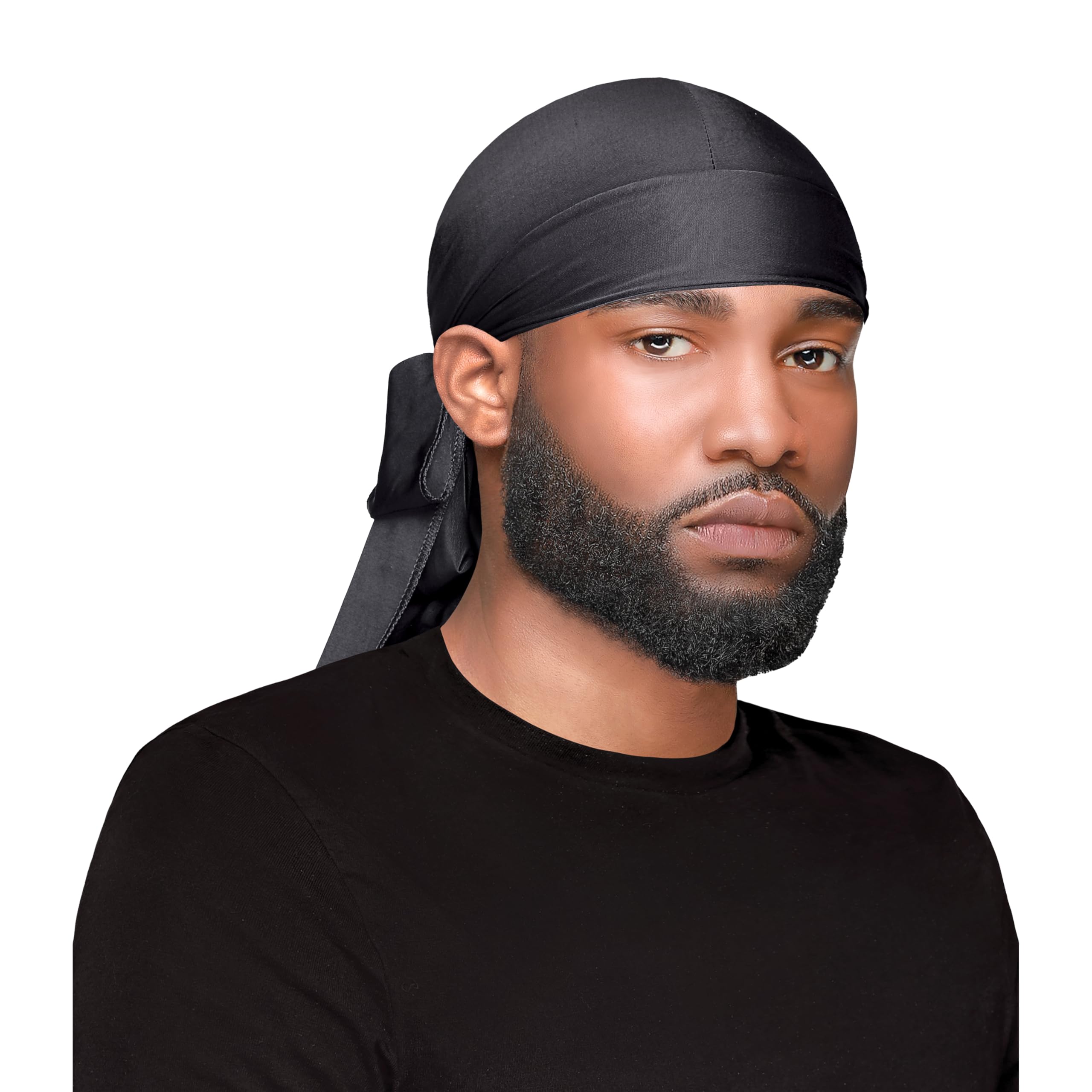 WavEnforcer Premium Do-Rag Negro: uso nocturno para conservar ondas y estilos.