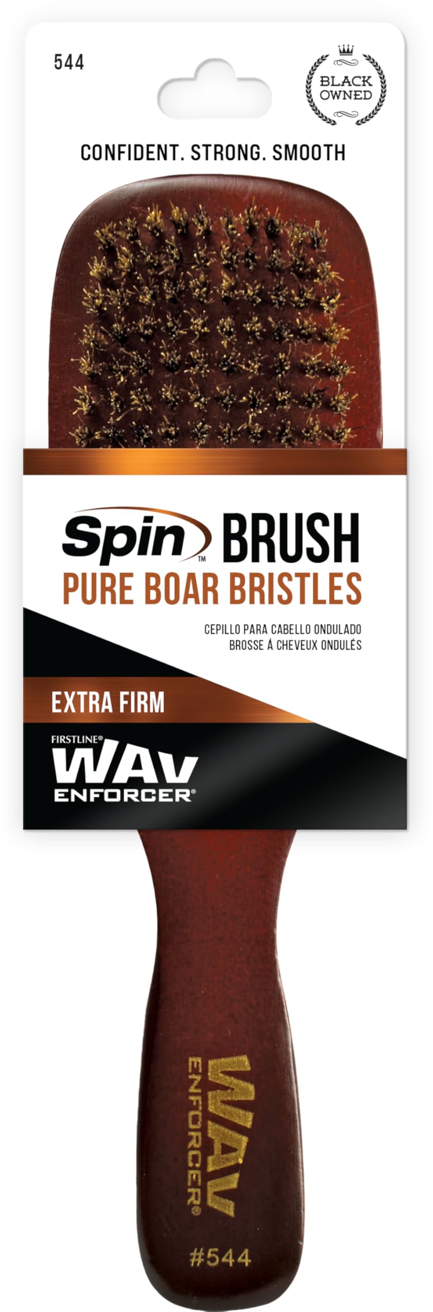 WAV ENFORCER Spin Wave Brush with handle side for precise styling control.