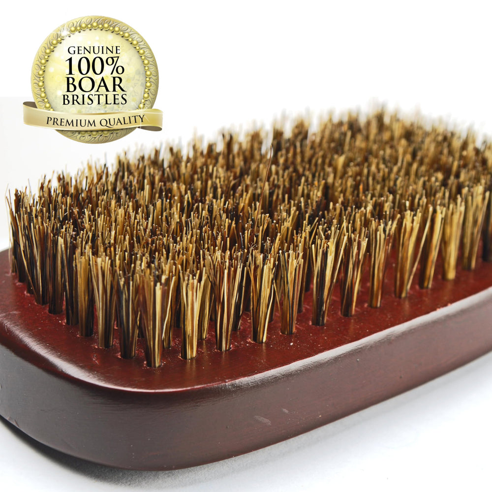 WAV ENFORCER Spin Wave Brush illustrating even distribution of natural oils for shine.