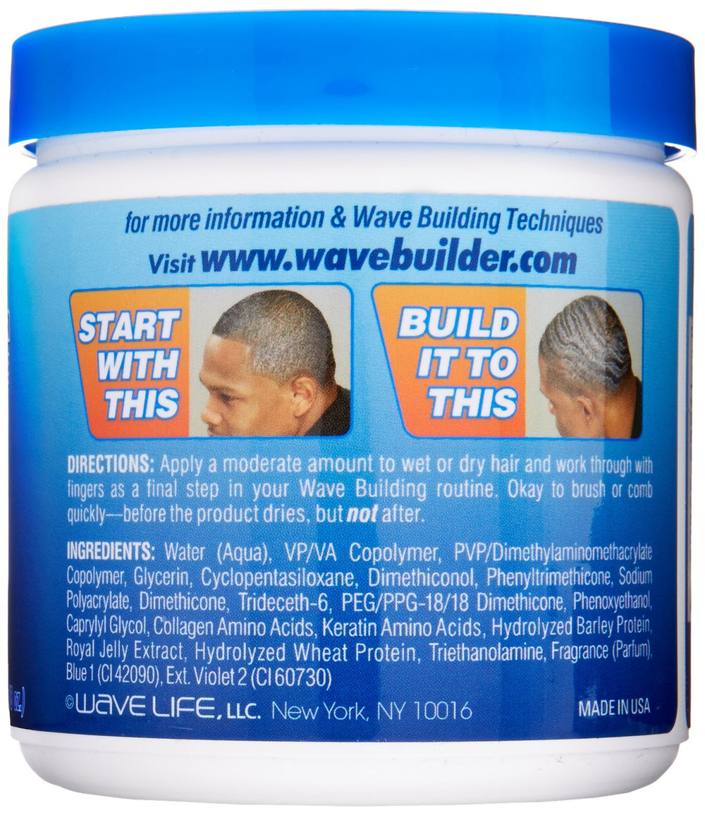 Wavebuilder Spinand Waves Holding Crème shown in action for effortless hair styling.
