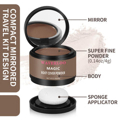 Waverloo Magic Root Cover Up dark brown shade blends grays and roots naturally.