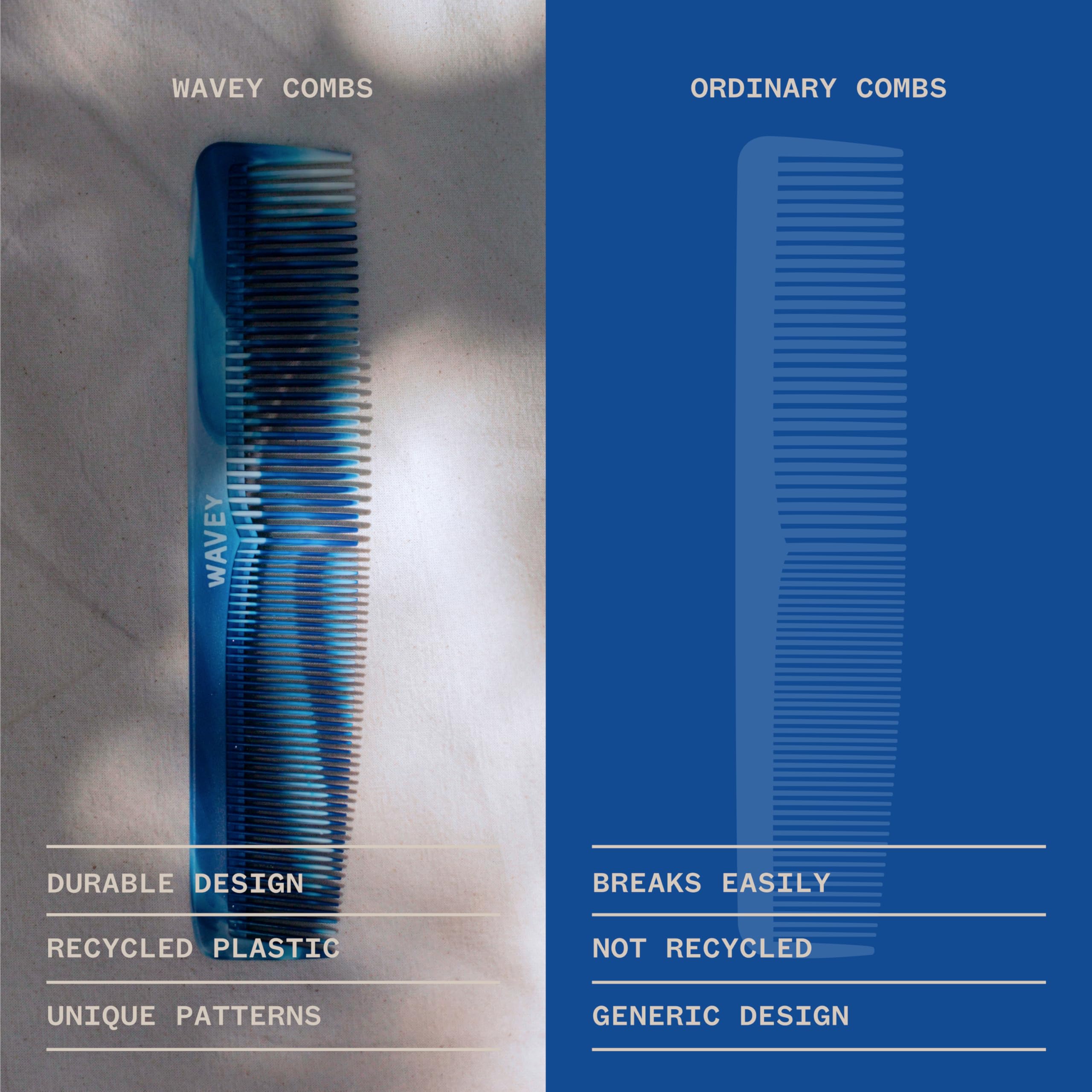 WAVEY USA-designed sustainable grooming tool from recycled materials