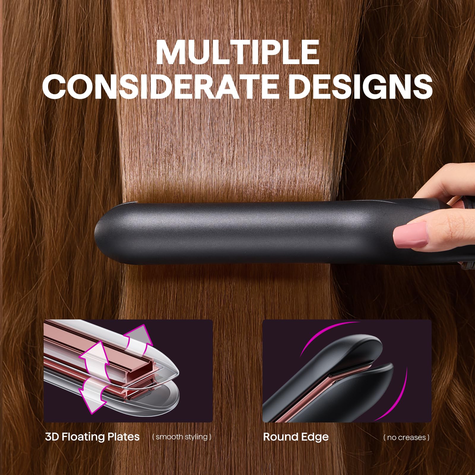 Wavytalk 1.25-inch curling iron creates relaxed, voluminous curls.