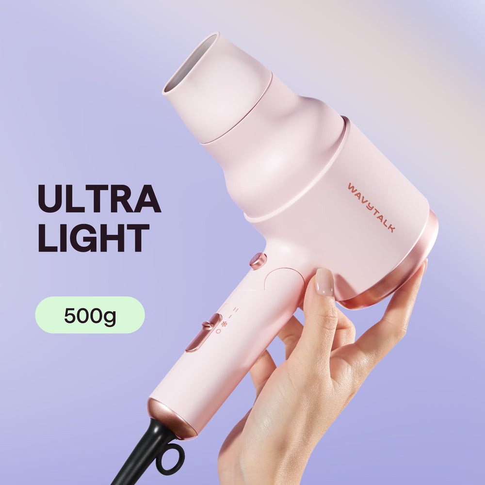 Wavytalk 1600W quiet lightweight dryer for fast drying.