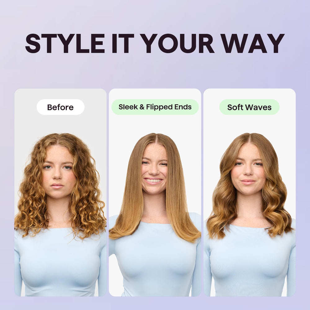 Wavytalk 2-in-1 straightener and comb enables simple styling.