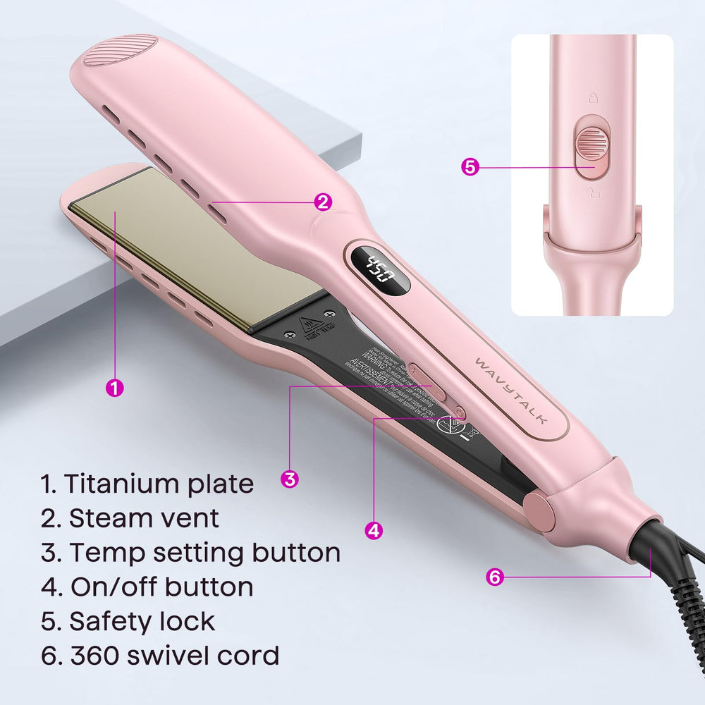 Wavytalk flatiron offering 20-percent faster styling for efficient routines.